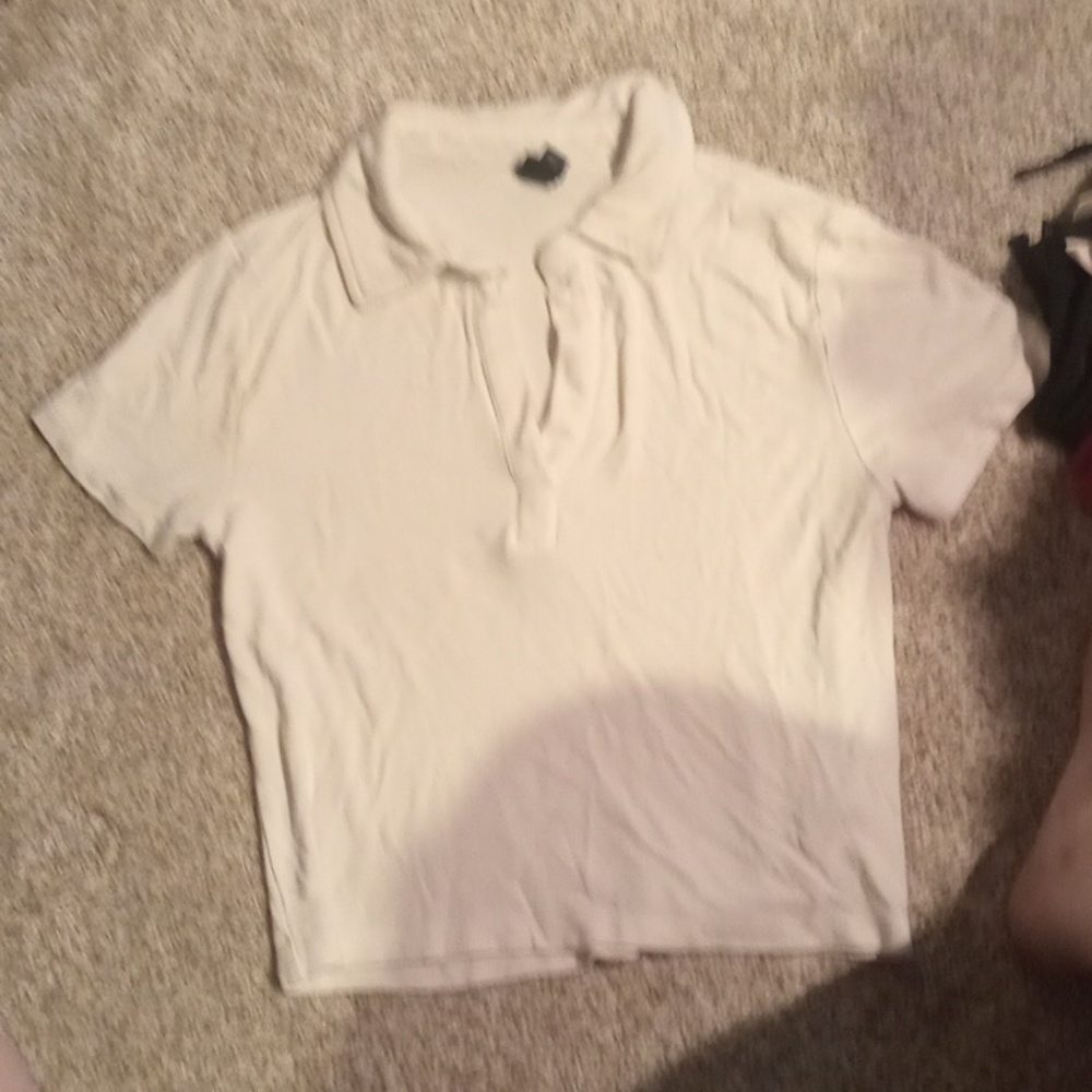 Cropped white t shirt with collar